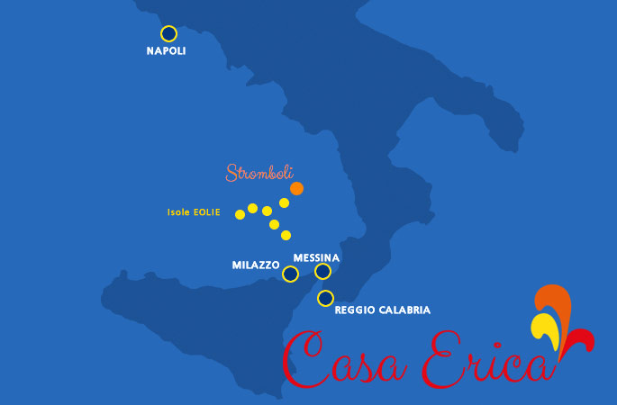 Mapa Italia, islas Eolie
