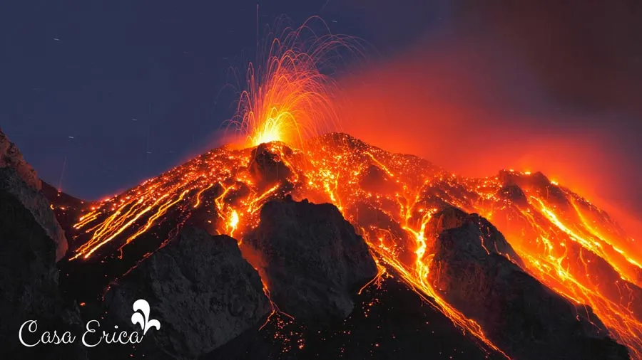 Stromboli vulcano attivo in eruzione